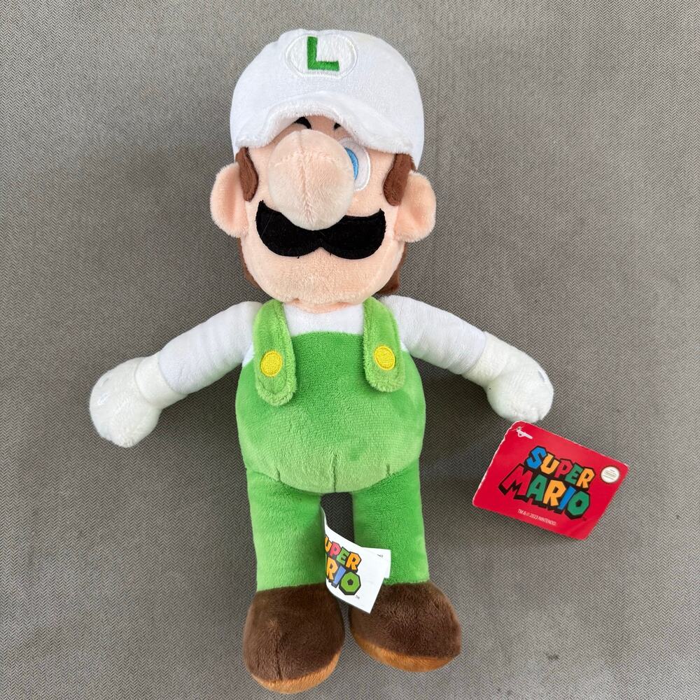 Fire Luigi 12" Plush Super Mario Nintendo Good Stuff 2023 NWT 8N-03MLFI